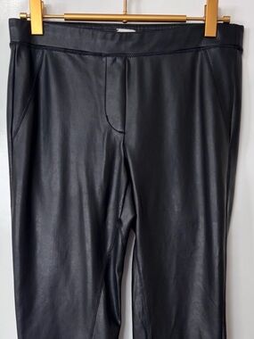 Wilfred| Aritzia| Black Faux Leather Moto Patched Leggings Pants Sz S